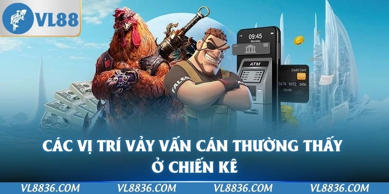 Các vị trí vảy vấn cán thường thấy ở chiến kê
